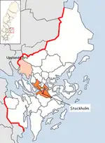 Lage der Gemeinde Upplands-Bro