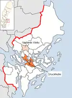 Lage der Gemeinde Upplands Väsby