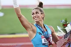 Die aktuelle Olympiasiegerin Valarie Allman gewann Bronze