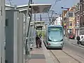 Haltestelle Pont Jacob mit Mittelbahnsteig, letzte Station vor der Ausfädelung der Linie 2 aus der Stammstrecke