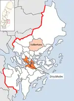 Lage der Gemeinde Vallentuna