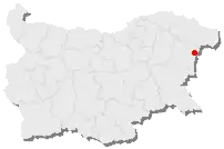 Karte von Bulgarien, Position von Warna hervorgehoben