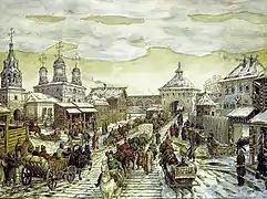 Apollinari Wasnezow. Szene am Mjasnizki-Tor des Bely Gorod