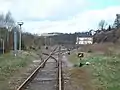 Bahnhof Vejprty mit dem Rest des Em­pfangs­ge­bäu­des (2017)