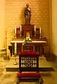 Rechter Seitenaltar – Josefsaltar, Mensa 1868, Steinmetz Odenthal, Köln, Retabel 1871, Bildhauer Carl Hohmann, Köln, Figur des Hl. Josef – Beschützer der ganzen Kirche, 1892, Bildhauer Jean Antoine Oor, Roermond