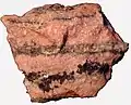 fba-Formation mit Rhodochrosit, Galenit, Sphalerit und Argentit. Gr. Himmelsfürst Brand Erbisdorf, "Verborgen Flacher"