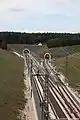 Trennung von Neubaustrecke Richtung Erfurt (links) und Verbindungskurve nach Coburg (rechts)