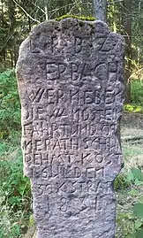 Ein Verbotsstein auf der Affolterbacher Höhe