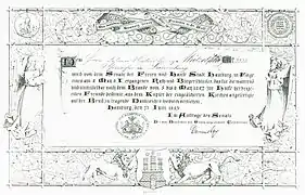 Verleihungs­urkunde der Kleinen Hamburger Brand­medaille