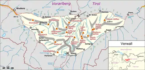 Verwall im Südwesten Österreichs