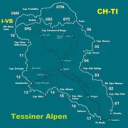Karte des Wanderweges