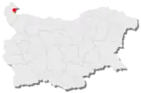 Karte von Bulgarien, Position von Widin hervorgehoben