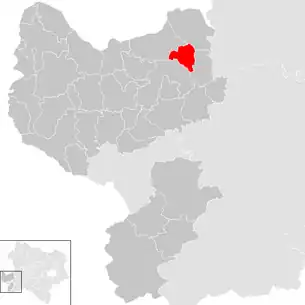 Lage der Gemeinde Viehdorf im Bezirk Amstetten (anklickbare Karte)