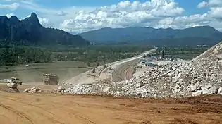 Bau des Abschnitt von Vientiane nach Vang Vieng