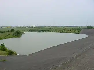Stausee Vieselbach und Staudamm mit Asphaltbeton-Abdichtung