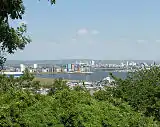 Blick auf die Cardiff Bay von Upper Penarth