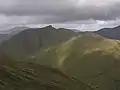 Blick vom Sgùrr a’ Bhealaich Dheirg über das Coire nan Eùn auf die Westseite des Ciste Dubh