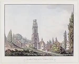 Viktor Heideloff: Die gothische Kirche mit dem Kartaeuser Kloster im Englischen Garten, 1797.