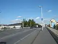 Fahrstreifen vor dem Neubau