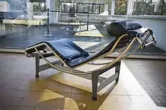 Chaise longue LC4, verstellbare Liege, Stahlrohrrahmen und Leder