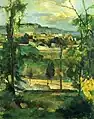 Paul Cézanne:Dorf hinter den Bäumen, Ile de France