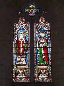 Buntglasfenster in Saint-Martial mit Saint Martial und Sainte Radegonde