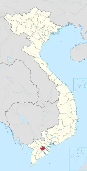 Karte von Vietnam mit der Provinz Vĩnh Long hervorgehoben
