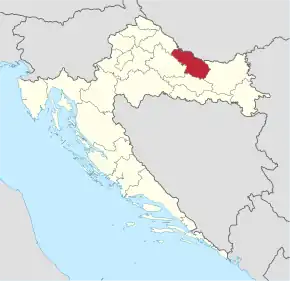 Lage der Gespanschaft hervorgehoben