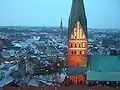 Winterliche Stadtlandschaft mit St. Johannis und St. Nicolai