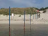Abgezäunter Ostseestrand an der polnisch-russischen Grenze