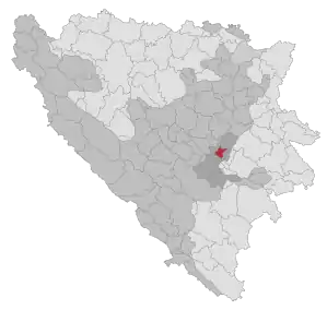 Lage der Gemeinde Vogošća in Bosnien und Herzegowina (anklickbare Karte)