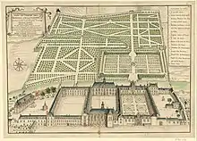 Ansicht des Jesuitenkollegs aus dem Jahr 1695.