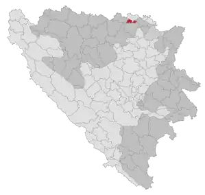 Lage der Gemeinde Vukosavlje in Bosnien und Herzegowina (anklickbare Karte)