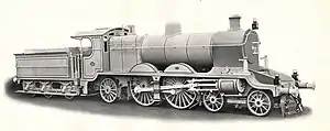 Fabrikbild der East Indian Railway (EIR) Nr. 1300mit 3000 gal-Schlepptender