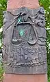 Würzburg, Schottenanger, Denkmal für Hans Böhm (Detail des Bronzefrieses)