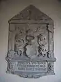 Wappenstein, Ädikula, möglicherweise Teil eines Stiftungsbildes oder eines Epitaphs für den Domherrn Pankratz von Babenstein