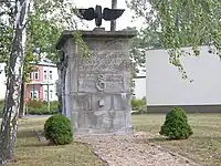 Regimentsdenkmal 1914–1918 für die Gefallenen der preußischen Eisenbahn-Regimenter 1 und 4 (1929–1930), heute in Storkow (Mark)