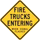 Zeichen W54-60Feuerwehr-fahrzeuge fahren ein, wenn Signal blinkt (Wisconsin)