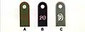 Wehrmacht Schulterklappen Mannschaften:A = 4. Kp./67. ArtillerieB = 20. PanzerC = Infanterie Rgt. Großdeutschland
