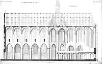 Längsschnitt eines Gebäudes (Katharinenkirche Lübeck)