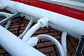 Die gefrorenen Hauptsammler einer Eisbahn