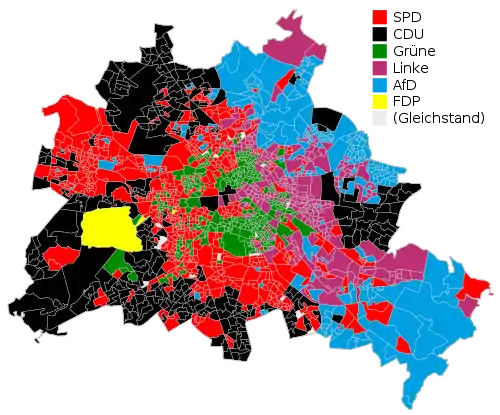 Stimmenstärkste Parteien in den 1779 Wahllokalen