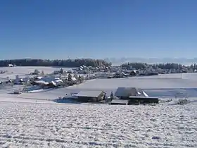 Der Ortskern von Wahlendorf im Winter