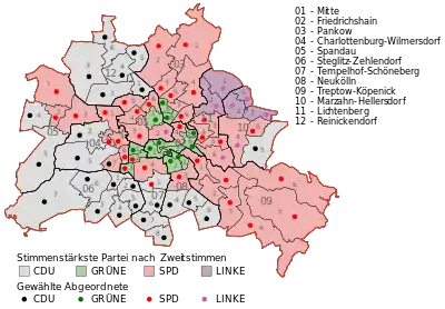 Mehrheiten in den Wahlkreisen