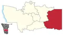 Karte Aranos in Namibia