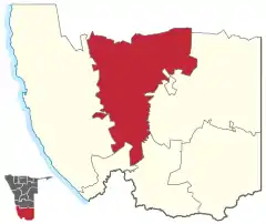 Karte Berseba in Namibia