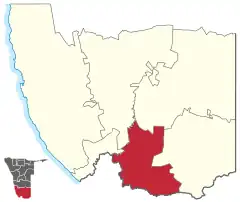 Karte Grünau in Namibia