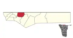 Karte Ondobe (Wahlkreis) in Namibia