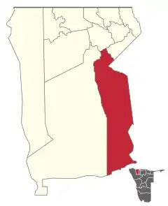 Karte Otamanzi (Wahlkreis) in Namibia