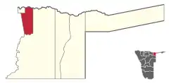 Karte Rundu-Land in Namibia